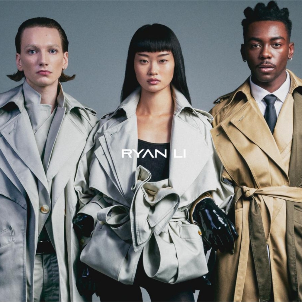 Ryan Li Oyster Over-the-Knee Trench Coat with Wide Notched Collar